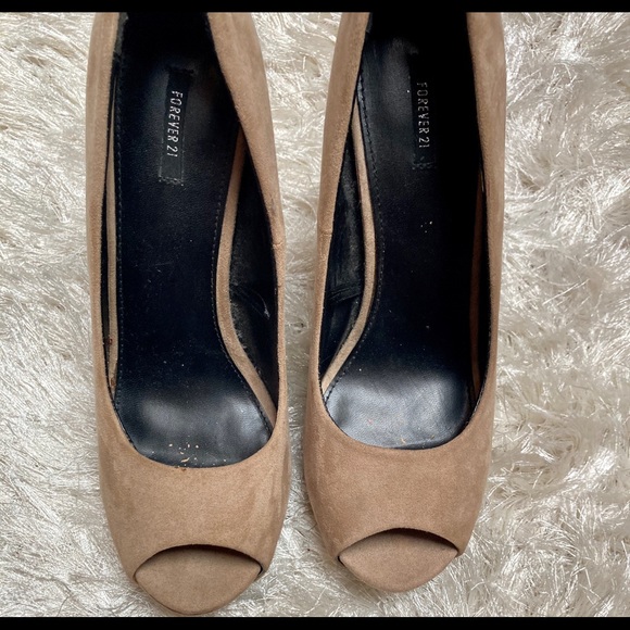 Nude Faux Suede Pumps - Picture 8 of 10
